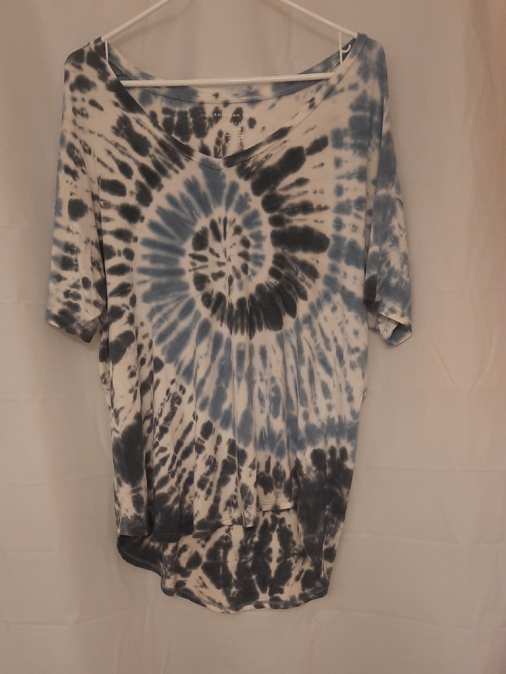 Tie-Dye Women's Top - Blue and White